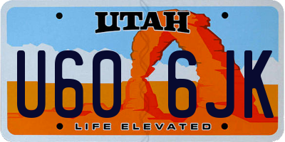 UT license plate U606JK