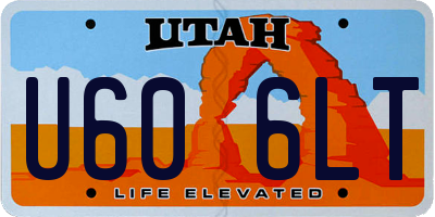 UT license plate U606LT