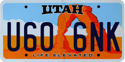 UT license plate U606NK