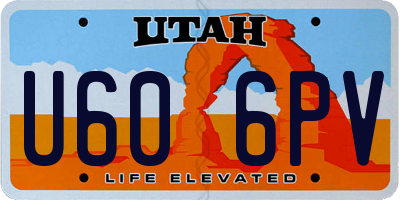 UT license plate U606PV