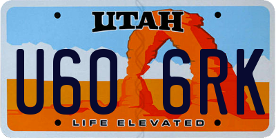 UT license plate U606RK
