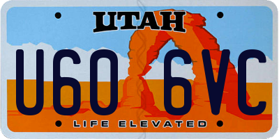 UT license plate U606VC