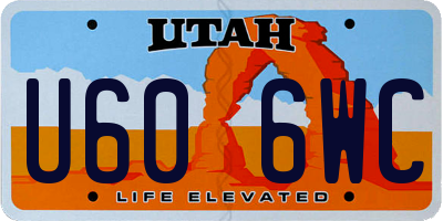 UT license plate U606WC