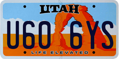 UT license plate U606YS