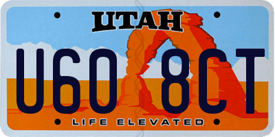 UT license plate U608CT