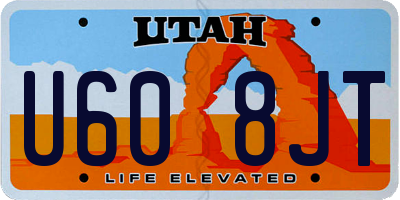 UT license plate U608JT