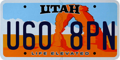 UT license plate U608PN