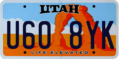 UT license plate U608YK