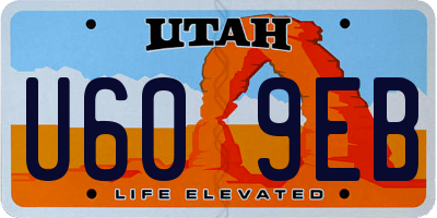 UT license plate U609EB