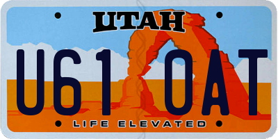UT license plate U610AT