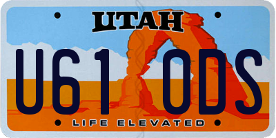 UT license plate U610DS