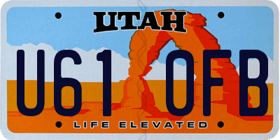 UT license plate U610FB