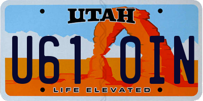 UT license plate U610IN