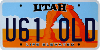 UT license plate U610LD