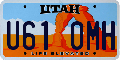 UT license plate U610MH