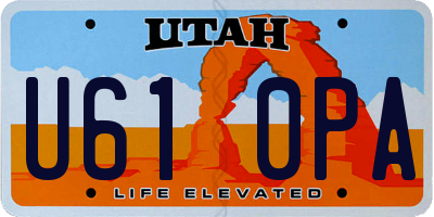 UT license plate U610PA