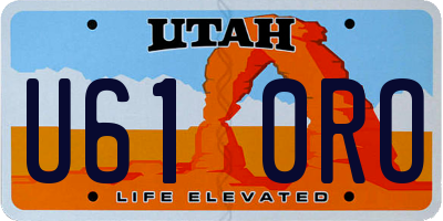 UT license plate U610RO