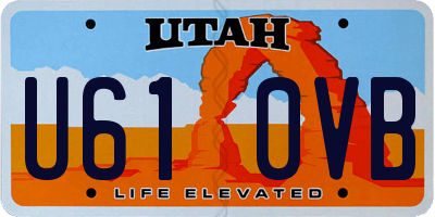 UT license plate U610VB