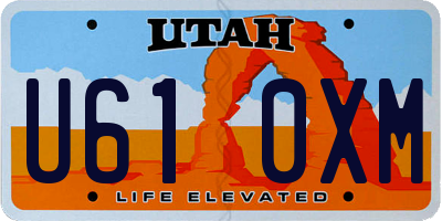 UT license plate U610XM