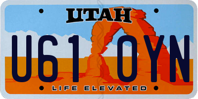 UT license plate U610YN
