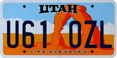 UT license plate U610ZL