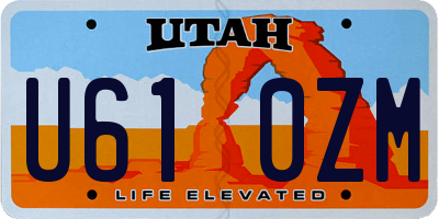UT license plate U610ZM