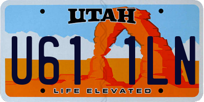 UT license plate U611LN