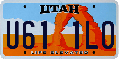 UT license plate U611LO
