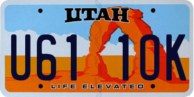 UT license plate U611OK