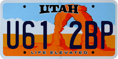 UT license plate U612BP