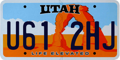 UT license plate U612HJ
