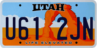 UT license plate U612JN