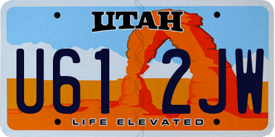 UT license plate U612JW