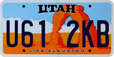 UT license plate U612KB