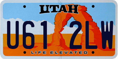 UT license plate U612LW