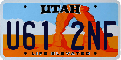 UT license plate U612NF