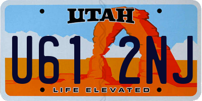 UT license plate U612NJ