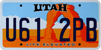 UT license plate U612PB