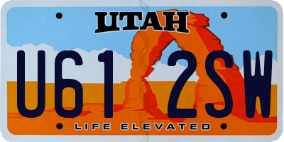 UT license plate U612SW