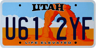 UT license plate U612YF