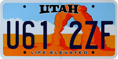 UT license plate U612ZF