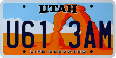 UT license plate U613AM