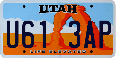 UT license plate U613AP