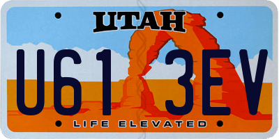 UT license plate U613EV