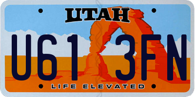 UT license plate U613FN