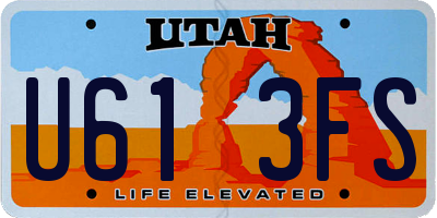 UT license plate U613FS