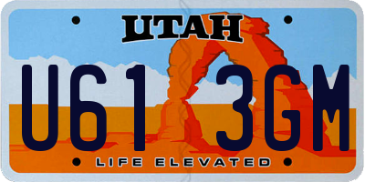 UT license plate U613GM