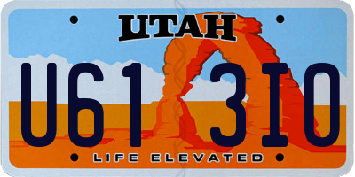 UT license plate U613IO