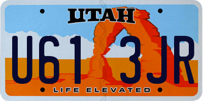 UT license plate U613JR