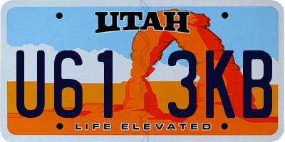 UT license plate U613KB